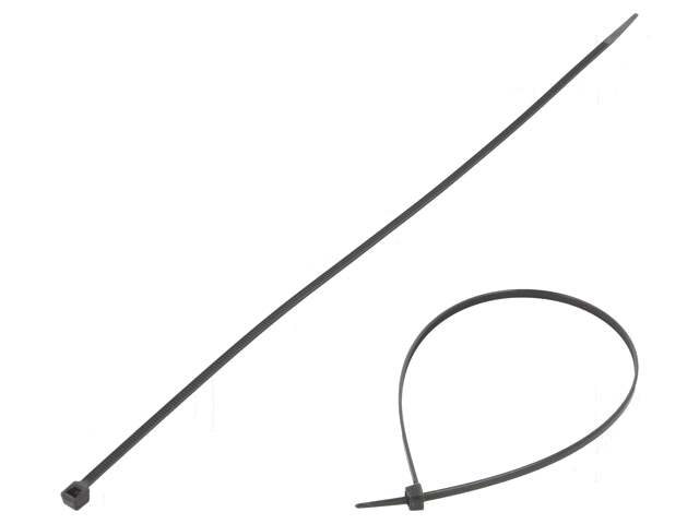 Kabelbinder; L: 290mm; W: 3,6mm; polyamide; 80N; zwart; Ømax: 106mm Kabelbinder; L: 290mm; W: 3,6mm; polyamide; 80N; zwart; Ømax: 106mm